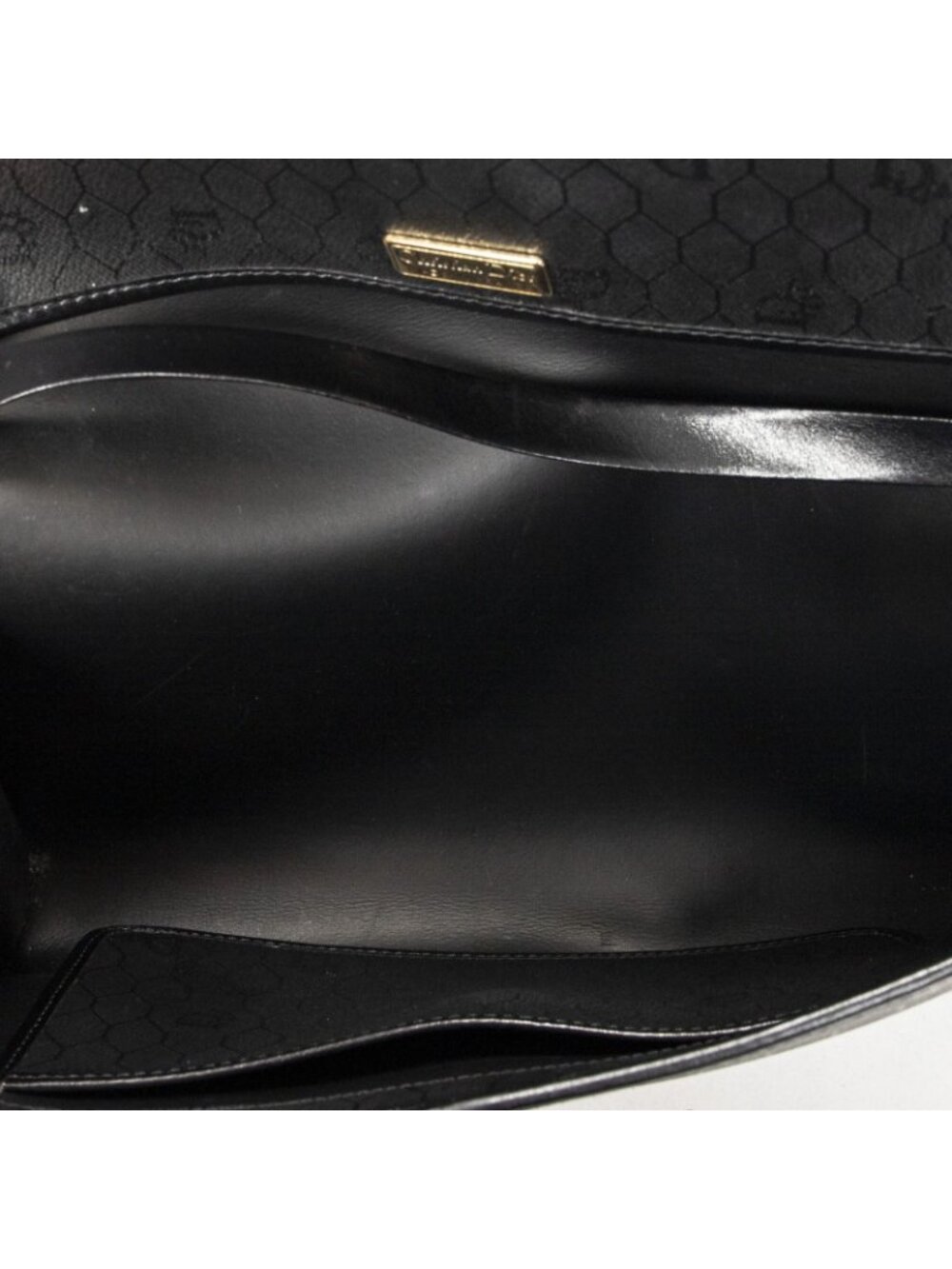 Dior Vintage Flap Clutch Black Honeycomb Canvas - Picture 9 of 10